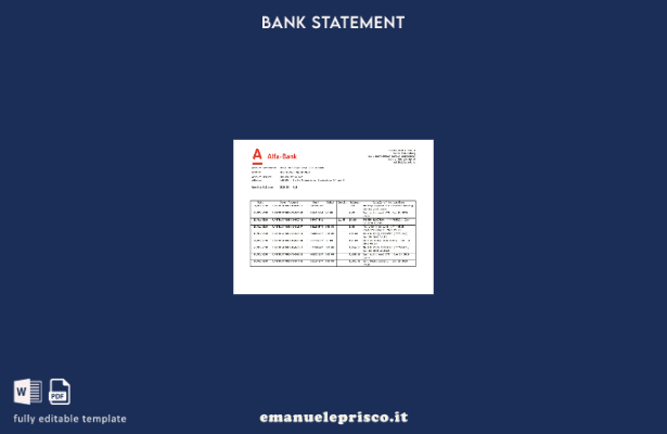 stile verificato Modello word di prova dell'indirizzo della banca Alfa Russia